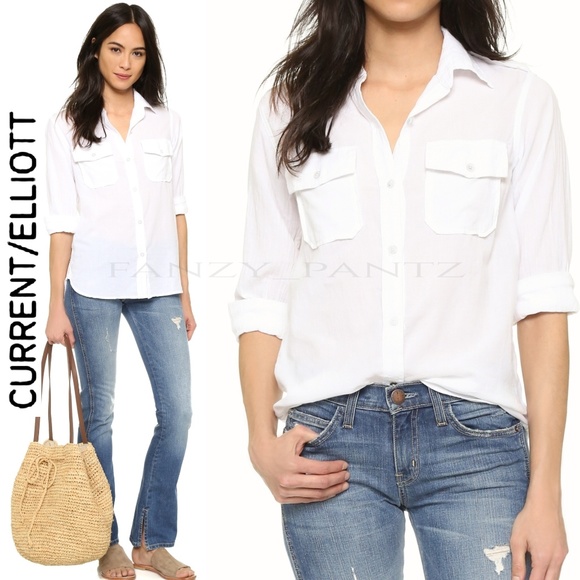 Current/Elliott Tops - Current/Elliott Perfect Shirt button down white L